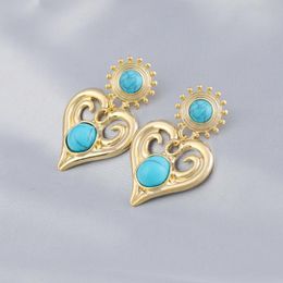 Dangle Earrings & Chandelier 6 YM European And American Fashion Blue Turquoise Love Personality Trend Dance Party Pendant JewelryDangle