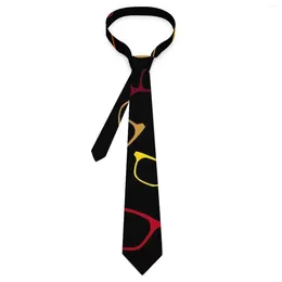 Bow Ties Glasses Print Tie Colourful Eyeglasses Graphic Neck Classic Casual Collar For Men Business Necktie Accessories