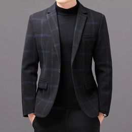 Men's Suits Blazers Brand clothing Fashion Men's Casual Business Plaid Slim Fit Suit Jacket Formal Dress Blazers Jacket Suit Coat S-3XL 231122