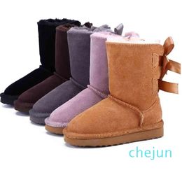 Shoes Genuine Leather Snow Boots for Toddlers With Bows Children Footwear