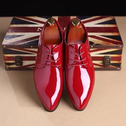 formal Dress classic Patent Shoes wedding office coiffeur moda italiana men dress shoes leather erkek