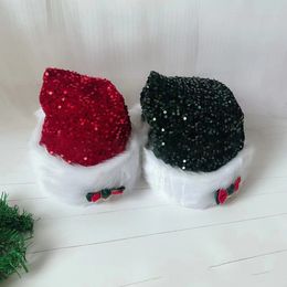 Wide Brim Hats Bucket Men and Women Sequined Plush Christmas Red Green Navidad Year Childrens Gifts decorations Caps 231122