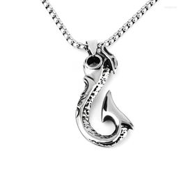 Pendant Necklaces Antique Fishing Hook Fishhook Chain Necklace Fisherman Jewelry Gift For Fish