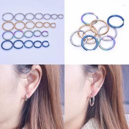 Hoop Earrings 10Pcs/Lot Stainless Steel Punk Styles Round Circle Ear Ring Clip Women Party Gift Jewellery Wholesale