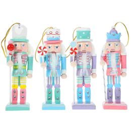 Christmas Decorations 4 Pcs Festival Nutcracker Xmas Gifts Wood Nutcrackers Decor The Wooden Holiday Ornaments Figure 231122