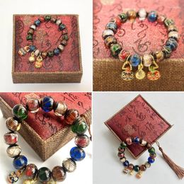 Strand Vintage Beads Bracelet Handcrafted Glaze Jewellery Incenses Ashes Bangles Gift For Women Girls