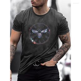 Men's T Shirts High Quality Fashion Men's Clothing Oversized Tee Y2k Honeybee Rhinestone Designer Short Sleeve Tops Daily Casual Street