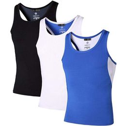 Men's Tank Tops Jeansian 3 Pack Sport Tank Tops Tanktops Sleeveless Shirts Running Grym Workout Fitness Slim Compression LSL203 PackB 230422