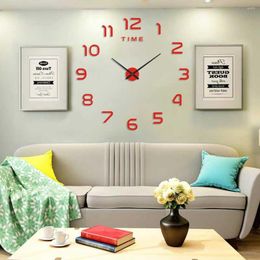 Wall Clocks Mirror Clock Silent Stickers DIY Digital Frameless Modern Decorative Hanging Home Removable Business