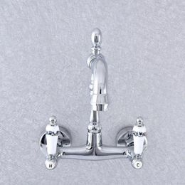 Bathroom Sink Faucets Polished Chrome Brass Wall Mounted & Kitchen Basin Mixer Faucet Lsf773
