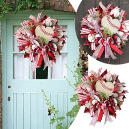 Decorative Flowers Wall Mounted Home Decor Wreath For Love And Signage Functional Baseball Door Hanger Ornament Front