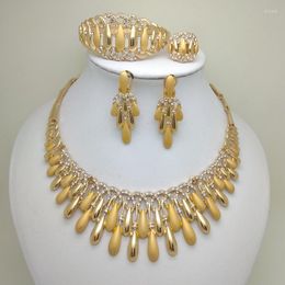 Necklace Earrings Set Kingdom Ma Dubai Plated Bridal Wedding African Jewelry Nigerian Jewelery Gift