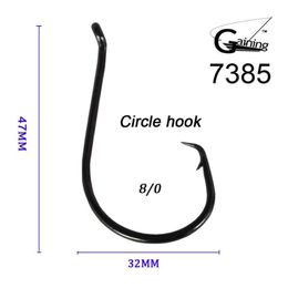 50pcs 8 0 High Carbon Stainless Steel Chemically Sharpened Octopus Circle Ocean Fishing Hooks 7385 Fish Hook239f