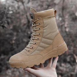 Boots Hiking Leather Winter For Men Military Tactical High Top Strong Wear-resistant Durable Stylish Genuine Low Heels