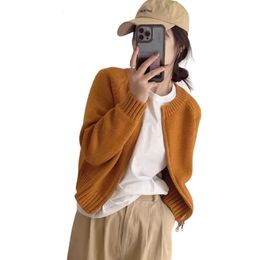 shirt mivmiv designer fashion top brand Who Will Take and Who Will Make up for the Small Korean Style Thick Soft Double Zip Open Cardigan Sweater Coat for Women Loewees
