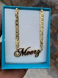 Pendant Necklaces Custom Mariner Chain Name Necklace Women Men Jewelry Stainless Steel Personalized Gold Color Nameplate BFF Gifts 231122
