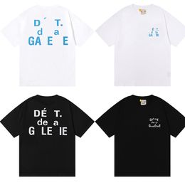 Designer Galleries Tee Depts T-shirts Casual Man Womens Tees loose short-sleeved round neck clothes blue letters print white classic tee