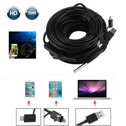 Plumb Fittings 20M Portable Car Endoscope Camera Cable 5.5mm USB Video with 720P HD Waterproof for Pipe Inspection Tool 230422