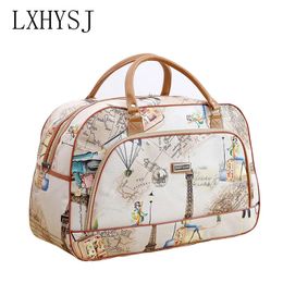 Duffel Bags Women Travel Bag Fashion Leather Print Luggage Duffle Bag Waterproof Large Capacity Ladies Casual Weekend Bag Travelling Handbag 231122