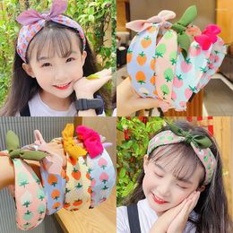 Hair Accessories Cute Children's Headband With Bow Korean Style Strawberry Non-slip Little Girl Lovely Band Ear Barrett