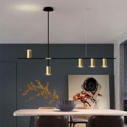 Modern LED Chandeliers Pendant Lights Dining Room Kitchen Table Black Gold Hanging Pendant Lamp Restaurant Bar Decor Suspension