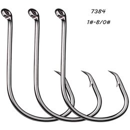 9 Sizes 1#-8 0# 7384 Crank Hook High Carbon Steel Barbed Hooks Asian Carp Fishing Gear 200 Pieces Lot F-572033