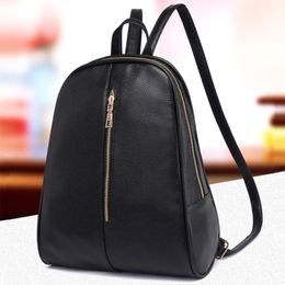 Outdoor Bags Woman PU Leather Backpack Simple Preppy Style School Bag Teenager College Rucksack Casual Shoulders Mochila Feminina #T2G