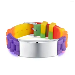 Bangle Fashion Jewellery Simple Camouflage Silicone Men's Bracelet Personalised Colourful Stainless Steel Colour