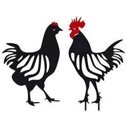 Novelty Items 2Pcs Rooster Ornaments Model Imitation Animal Ornament Miniature Decoration Garden Hen Ornaments-A & B254W