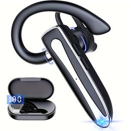 New Headset Noise Wireless Cancelling with Mic for Cell Phones H Talking Time Hands free BT Earpiece Charging Case ands