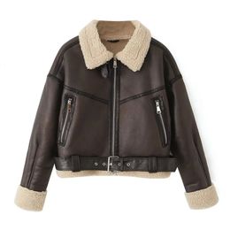 Womens Jackets UNIZERA AutumnWinter Product Fashion Casual Edition Polo Neck Zipper Fur Jacket Coat 231121