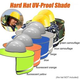 New 6 Colors Hard Hat Helmet Neck Curtain Polyester Sun Protection Outdoor Reflective Visor UV-Proof Shade Protects1225R