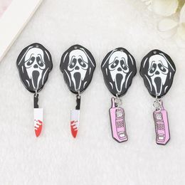 Charms 4PCS Ghost Call Me Phone Halloween Acrylic For DIY Earrings Bracelets Necklace Jewelry Making Supplies