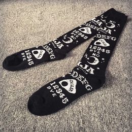 Men's Socks New Harajuku black cartoon fashion hip hop sports cool men women street skateboard couple cotton socks personality knee socks T231122