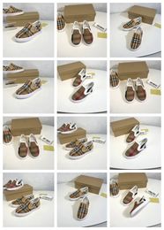 Designer Brand Sneakers Kids Shoes Classic Summer Spring Unisex Print Plaid House Cheque Slip-On Lazy Toddler Breathable Outdoor Shoe Size 25-35