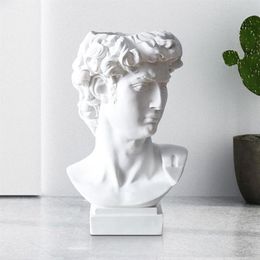 Modern Nordic Style Creative Portrait Vase Human Head Flower Vases Ornaments Resin David Flowers Art Home Decor 2104092470