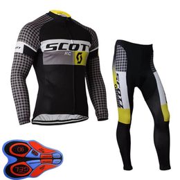 Spring Autum SCOTT Team Mens cycling Jersey Set Long Sleeve Shirts and Pants Suit mtb Bike Outfits Racing Bicycle Uniform Outdoor 240R