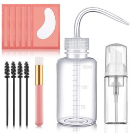 False Eyelashes Eyelash Extension Cleaning Kit Lash Shampoo Brush Soap Foam Washing Bottle Mascara Wands Gel Pads for Salon Supplies 231121