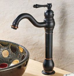 Bathroom Sink Faucets Black Oil Rubbed Bronze Single Lever Handle Vessel Basin Faucet Mixer Taps Anf300