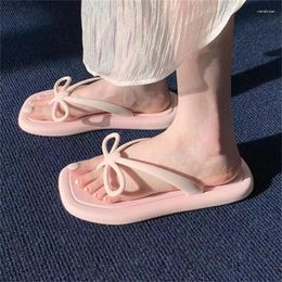 Chinelos slides macio verão verão 2023 em sapatos de praia flip flops mulheres e senhoras sandálias casa rosa com arco casa moda