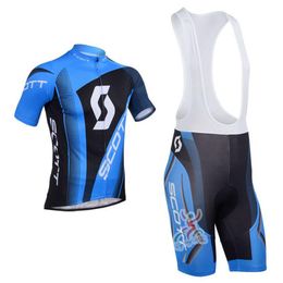 SCOTT team Cycling Short Sleeves jersey bib shorts sets Quick-Dry thin Strap summer bike clothes 3D gel pad Sportwear new U40245211I