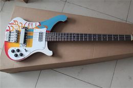 Custom 4003 Rick 4 Strings Bass Gitarre Multi Colored Painting Top -Qualität südkoreanisches importiertes Accessoires