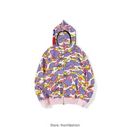 Womens Embroidery Ship Designer Shark Full Mens Zip Hoodies Apes Hoody Camouflage Tracksuits Stylist Cartoon Suit Long Sleeve Et High