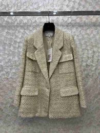 Women's Suits & Blazers Designer 2023 Autumn/winter New French Celebrity Style Elegant Temperament Tweed Four Pocket Suit Coat 3MNL