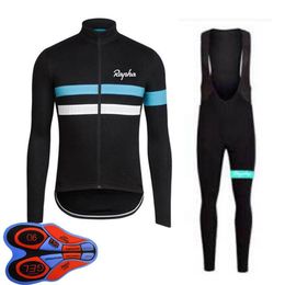 Spring Autum RAPHA Team Mens cycling Jersey Set Long Sleeve Shirts Bib Pants Suit mtb Bike Outfits Racing Bicycle Uniform Outdoor 256D