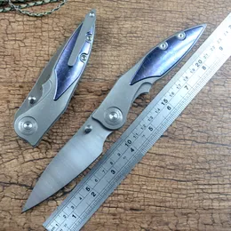TWOSUN TS413 Pocket Knife Outdoor Hunting Folding D2 Satin Blade TC4 Colourful Titanium Handle