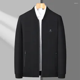 Men's Jackets Spring And Autumn Jacket Coat Business Casual Baseball Collar Solid Color Top