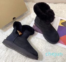 Boots For Women Slippers Ultra Mini Fashion Platform Booties Winter Suede Wool Ladies Warm Fur Ankle Bootes