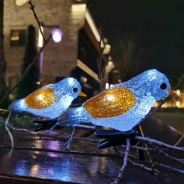 Outdoor Indoor Acrylic Bird Shape String Light 5 LED Waterproof Battery Case Solar USB Powered Lamp for Home Garden Q0811308O