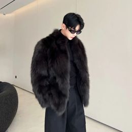 Men's Fur Faux Man Clothes Imitation Leather Jacket Thickened Mink Coat Fashion Trend Street Winter One Luxury Men 231121